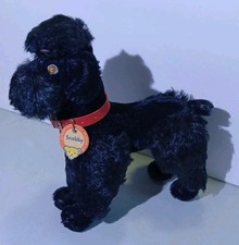 Vtg 60's Classic Steiff 9" Snobby Black Poodle Dog Mohair Jointed Near Mint