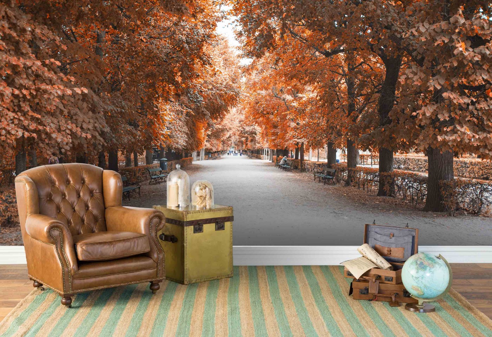 3D Park Autumn Landscape Wall Murals Wallpaper Murals Wall Sticker