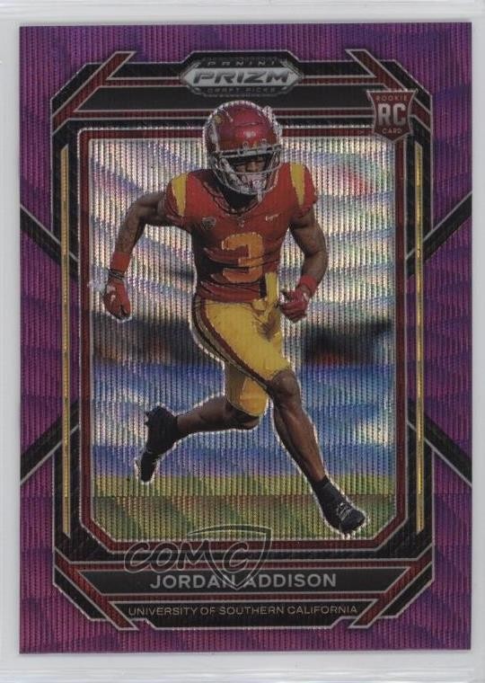 2023 Panini Prizm Draft Picks Purple Wave Jordan Addison #136 Rookie RC 1i3s