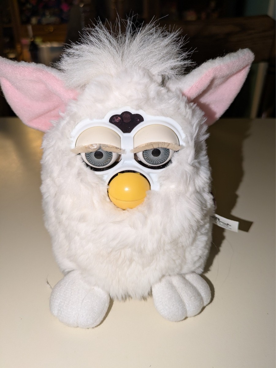 初代ファービ　TIGER社製ホワイト&クリーム　Furby ファービー 3 1998 Furby Tiger White Snowball Tag Works *READ* | eBay