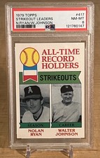 1979 Topps Strikeout Leaders Nolan Ryan/Walter Johnson #417 PSA 8