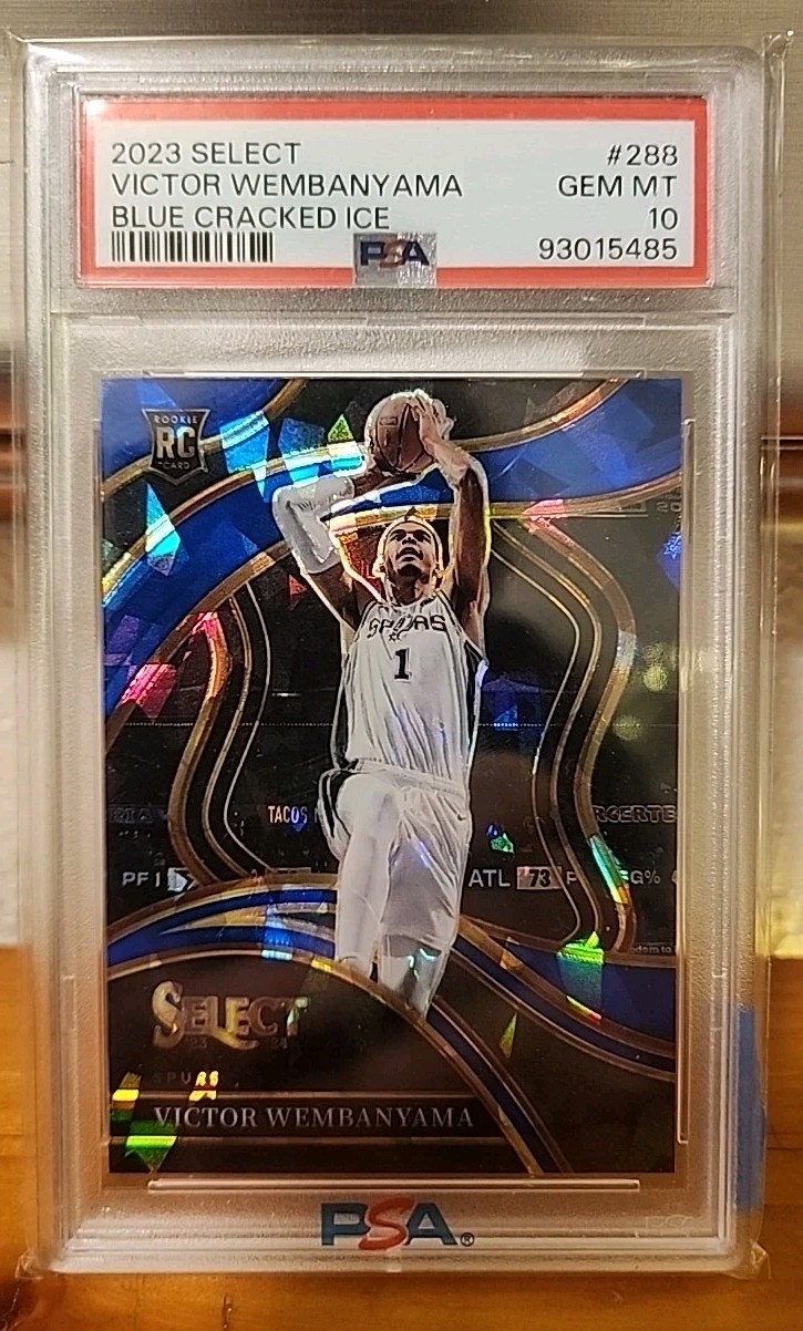 2023 Panini Select Victor Wembanyama Rookie Blue Cracked Ice COURTSIDE PSA 10