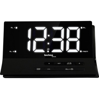 Techno Line WT 482 Funk Wecker Schwarz Alarmzeiten 2  2 Timerzeiten
