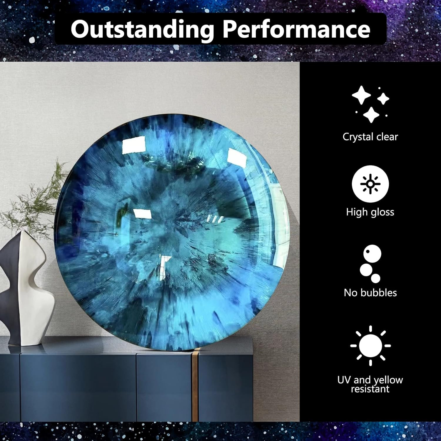 KISREL Epoxy Resin 32OZ - Crystal Clear Epoxy Resin Kit - No Yellowing No Bubble