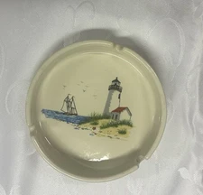 Vintage Nautical Ceramic Ashtray Down East Crafts Made In Japan Pre-owned Cond.