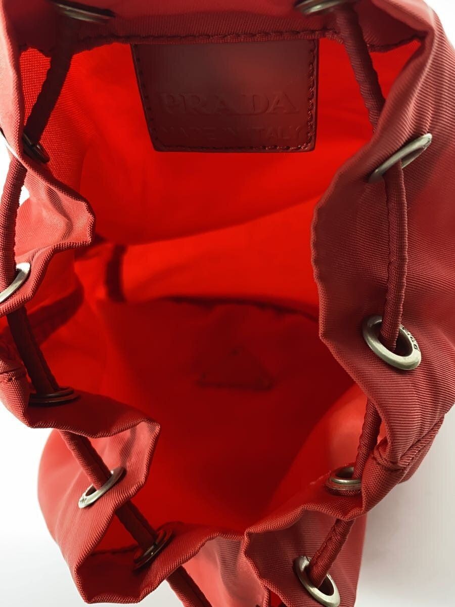 PRADA Pouch Triangle Logo Drawstring Nylon Red Pl… - image 6