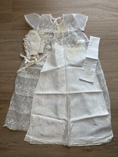 Vintage Baby Baptism Christening Dress 0-6 mos. 4 Piece Set 1980s