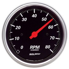 Autometer 1490 Designer Black Tachometer 3-38 8k Rpm In-dash