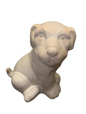 White Adorable Ceramic Puppy 4.5inches Figurine Waiting For The Perfect Home