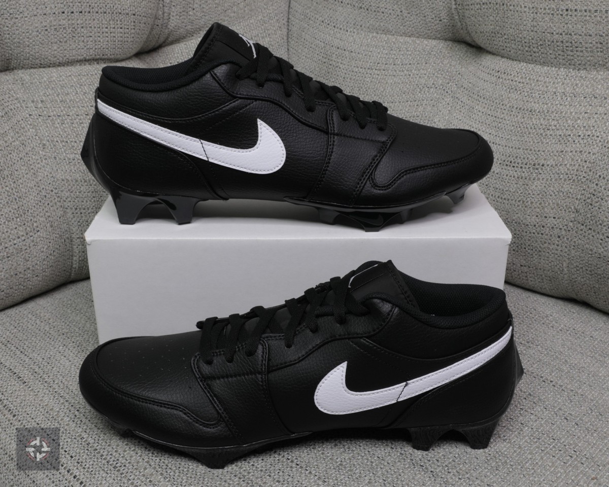 Nike Jordan 1 Low Vapor Edge Black White Cleats Men's Size 13.5-15