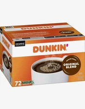 Dunkin' Donuts, Original Blend, Medium Roast, K-Cup Pods, 72 ct Coffee FREE SHIP