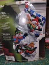 NEW Bucilla HL86108 'Snow Fun' Felt Christmas Stocking Craft Kit 18" Length