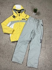 Completo Tuta Sci Snowboard COLMAR Donna Bianca e Gialla Tg 44 (L) Jacket+Pants