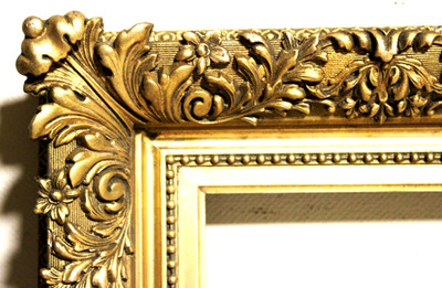 SUPERB ANTIQUE FITS 9 x 13'' FRENCH BAROQUE PICTURE FRAME VICTORIAN WOOD DEEP