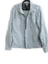 REI Co-op Shirt SZ LARGE Green Nylon Vented Back Button Front Hiking Lightweight