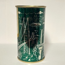 RAINIER JUBLIEE mild BEER flat top can Sicks Co SEATTLE WA GOLDEN GATE BRIDGE