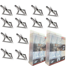 12Pcs Stainless Steel Broadheads 100 Grain Integral Forming Tips Crossbow Arrow
