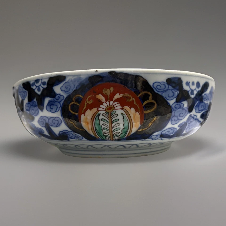 Антикварная японская фарфоровая чаша Imari 10 3/4 дюйма x 4 дюйма - Meiji c 1868–1912 гг. - ТЯЖЕЛАЯ! - Изображение 2 из 4