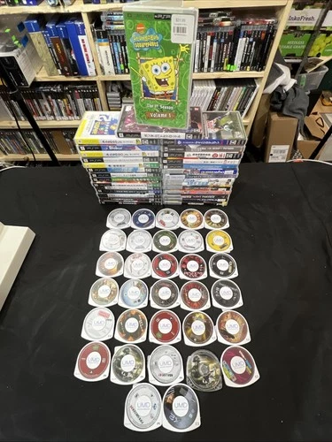 PSP Playstation Portable Game Lot Of 62 Games Movies US and Japanese Untested