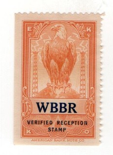 EKKO radio reception stamp WBBR Rossville New York (Jehovah's Witnesses)