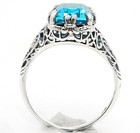 8CT Aquamarine 925 Solid Sterling Silver Vintage Style Ring Sz 6  — photo 3