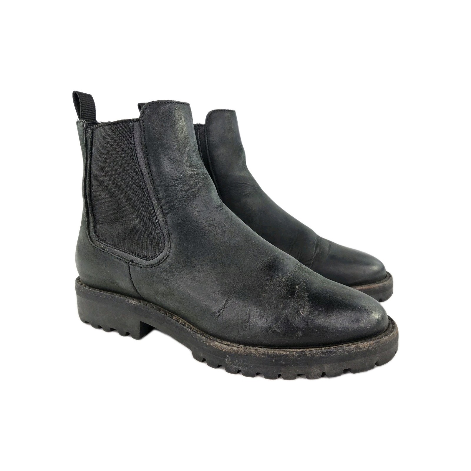 Thursday Chelsea Boots StormKing Women's US 7.5 Black Leather Lug Sole Boot-image