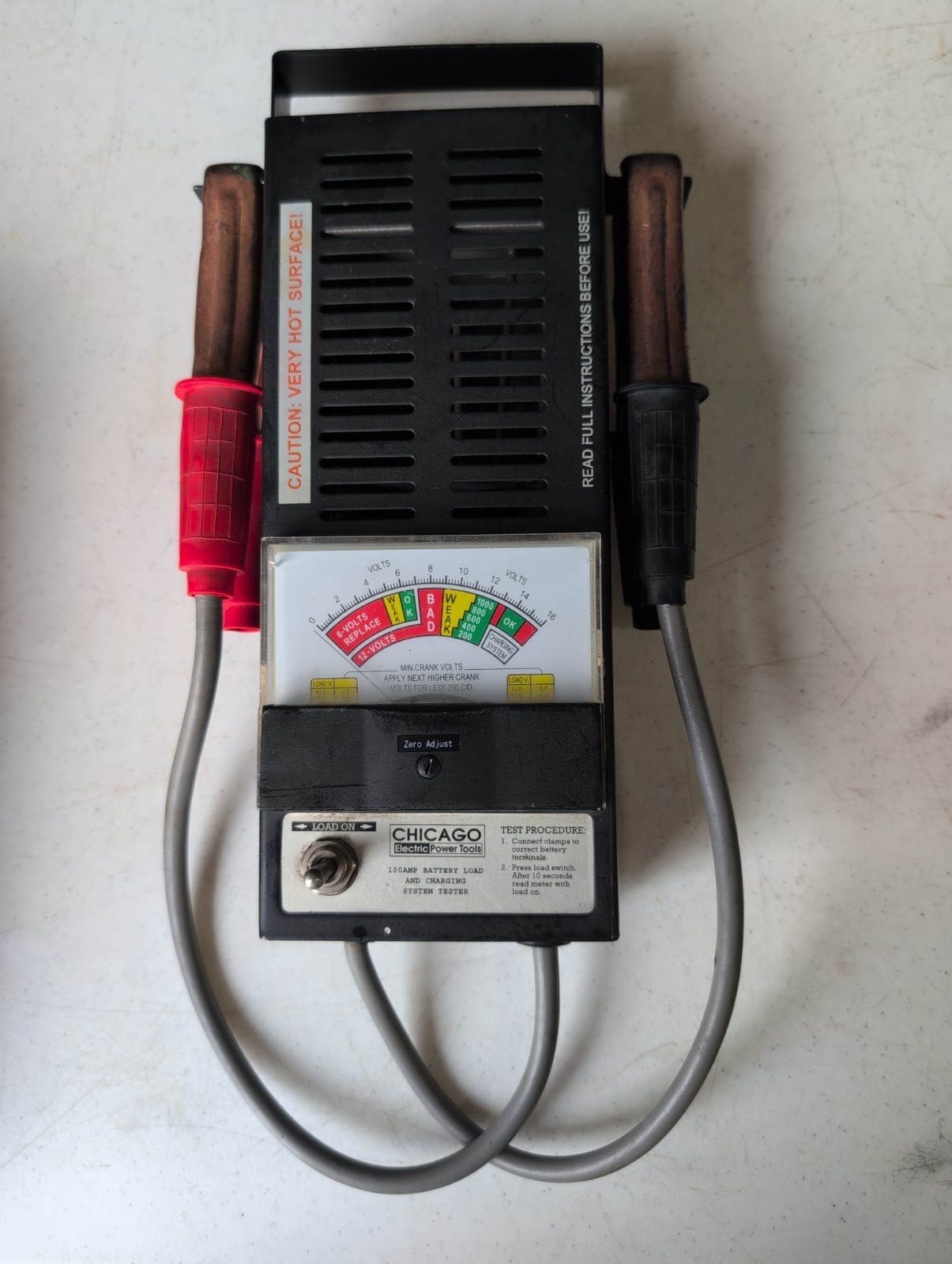 CHICAGO ELECTRIC 100-AMP BATTERY LOAD AND CHARGING SYSTEM TESTER #90636