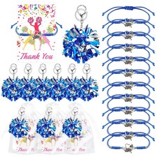 48 Pcs Valentine Cheerleader Gifts Cheer Pom Pom Keychain with Cheering Frien...