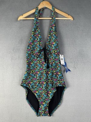 NEW Skinny Dippers Women's One Piece  Size Large Swimsuit Floral Retro Sexy