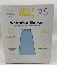 ATTABABY Sleep Sacks 0-12 Months, 2-Pack Growing Set, 2-Way Zipper Side Openi