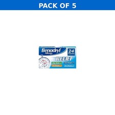 Image of 5 x 24 Benadryl Allergy Relief | Fast-Acting Antihistamine