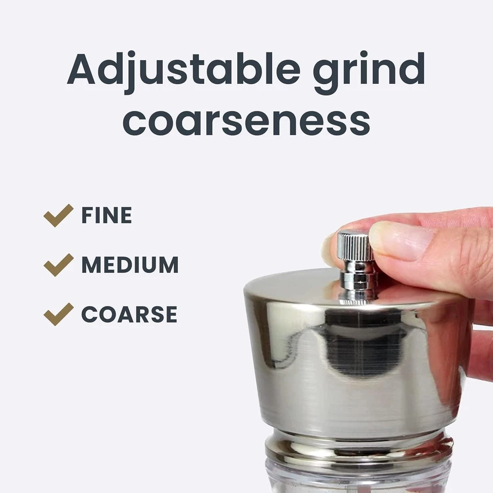 Olde Thompson 6.5" Crown Adjustable Peppermill & Saltshaker Set Nickle  - Image 3 of 4