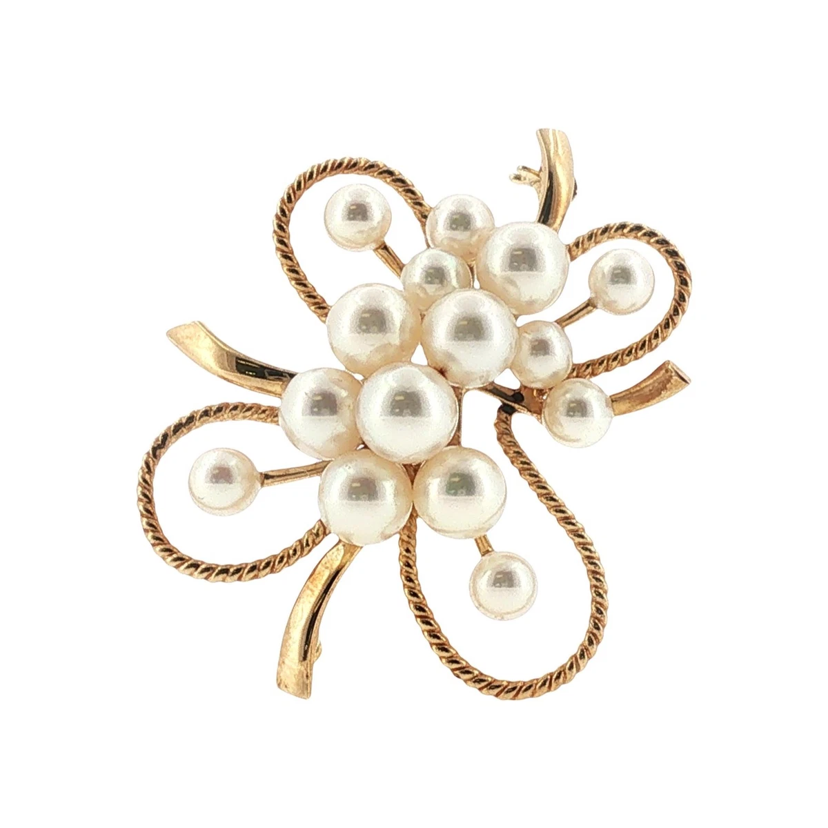 Mikimoto Pearl 14k Yellow Gold Fine Brooches & Pins for sale | eBay