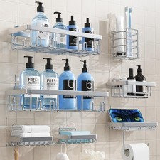 Shower Caddy 7 Pack, Adhesive Bathroom Shower Organizer for Bathroom Storage,...