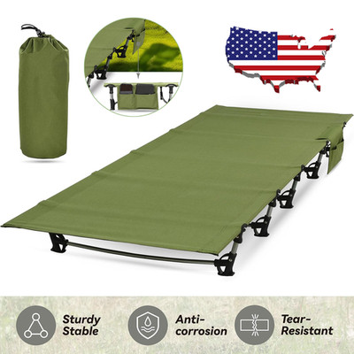 Ultralight Folding Camping Cot Bed Easy Setup, Supports 330lbs, Portable Compact