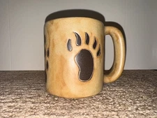 Design by Mara Made In Mexico Large Stoneware Coffee Mug of Bear Wolf Paw Prints