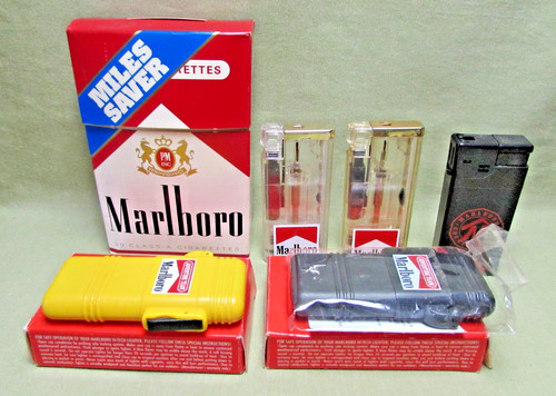 MARLBORO MILES LOT vintage Adventure Team Windproof Butane Lighters Cigarette