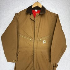 Carhartt Coveralls Red Quilt Lined Mens 44 Long 996QZ Brown NWOT NOS Bibs USA