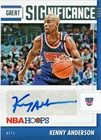 KENNY ANDERSON - 2021/22 PANINI HOOPS GREAT SIGNIFICANCE AUTOGRAPH CARD. MINT
