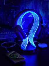 Light Up Headphone Stand with 16 Color Lights, PCB Pattern Acrylic Headset St...