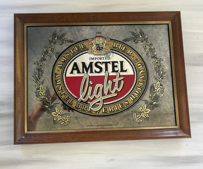Vintage Amstel Light Beer Bar/ Mirror Sign