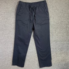 Pantalones de chándal Zara para hombre L azul marino cintura elástica cordón chino