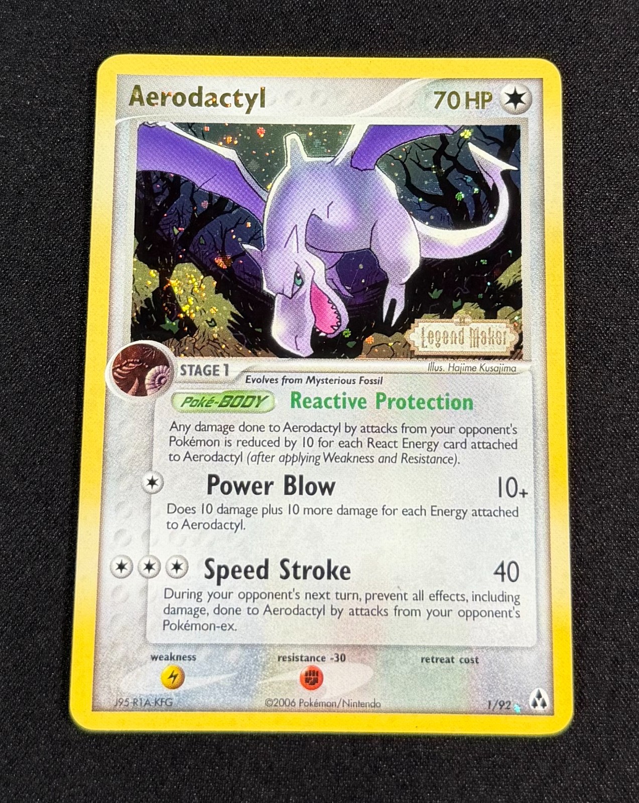 Aerodactyl Reverse Holo 1/92 Pokemon EX Legend Maker NM