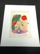 VAN DONGEN KEES -ESTAMPE TYPO. ORIGINALE IMPRIMEUR 1953 -30 x 24 "ROSES d'AMOUR"