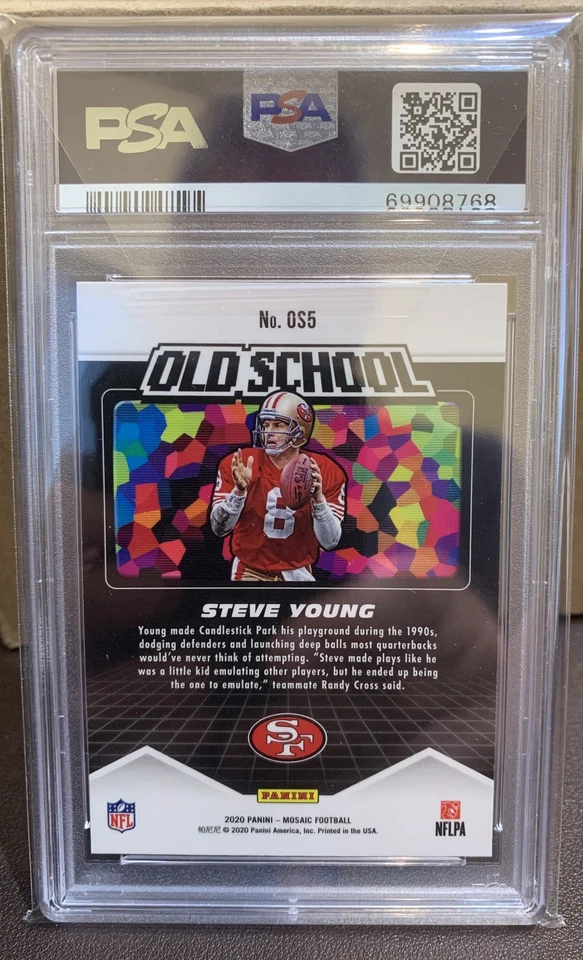 2020 Panini Mosaic #OS5 Steve Young Old School PSA 10 Gem Mint - Image 2 of 2