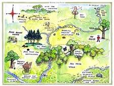Walt Disney Map Of The Hundred Acre Wood Winnie The Pooh Replica Print