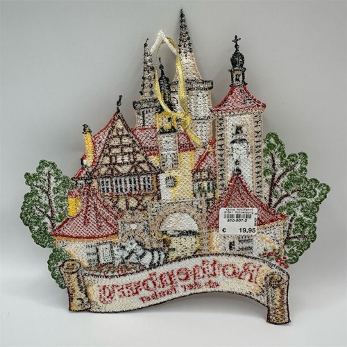 Rothenburg ob der Tauber Embroidered Souvenir Ornament Handmade - Picture 3 of 5