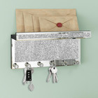 Mirrored Wall Mounted Key Holder, Bling Decorative Key and Mail Holder, Silver W