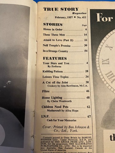 True Story Magazine #411 February 1957 524F - Imagen 2 de 2