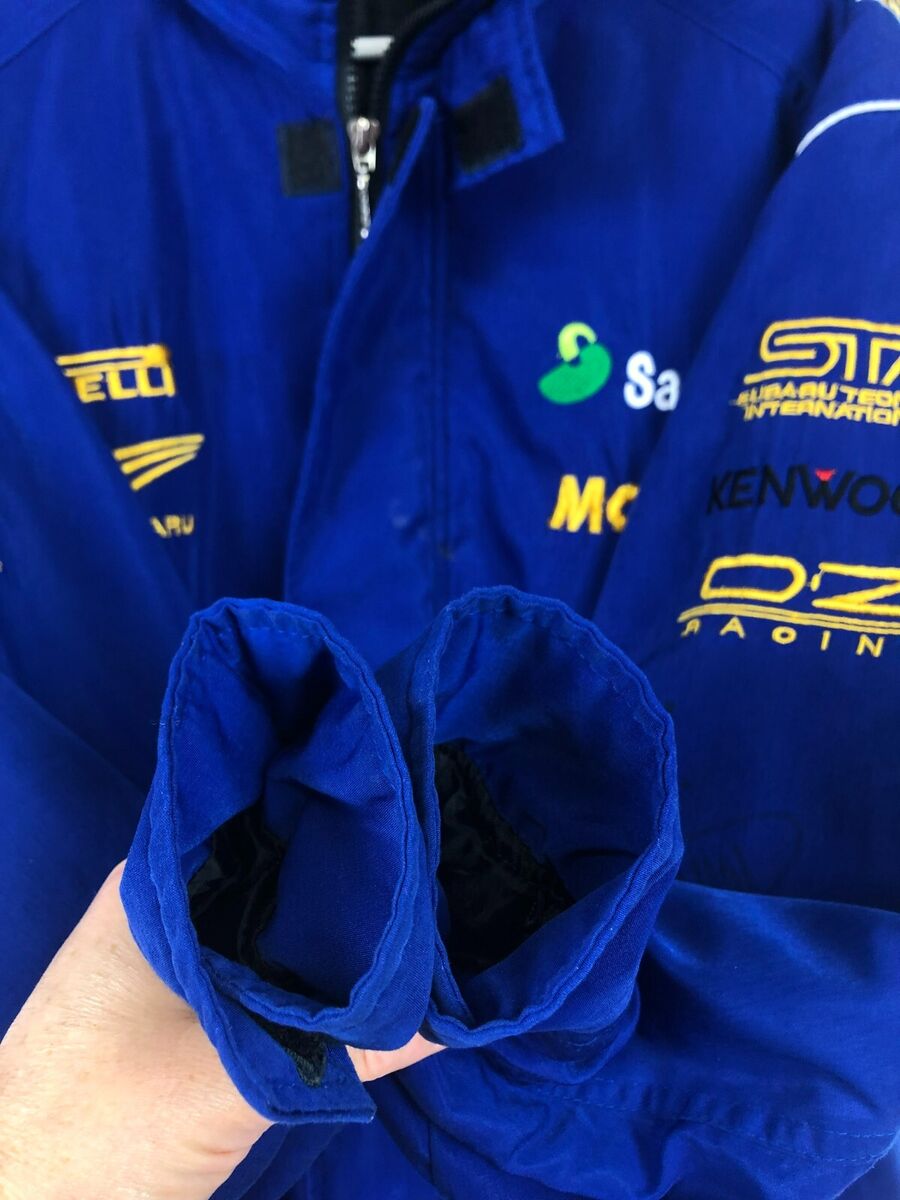 Vintage Subaru World Rally Team Bomber Jacket Signed Racing Vintage Subaru World Rally Team Bomber Jacket Signed Racing